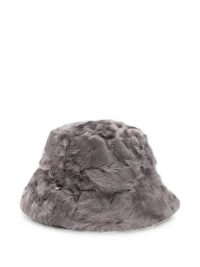 Liska Textured-finish Bucket Hat In Gray