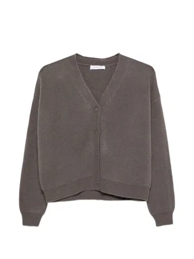 Liska V-neck Knitted Cardigan In Brown