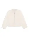 Liska Zip-front Lamb-shearling Bomber Jacket In White