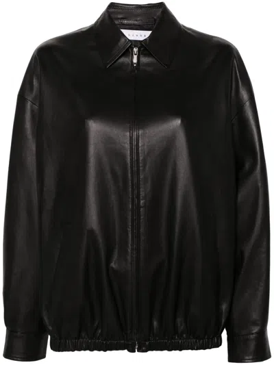 Liska Zip-up Leather Jacket In Black