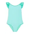 Lison Paris Ruffled Bora Bora Swimsuit In Blue