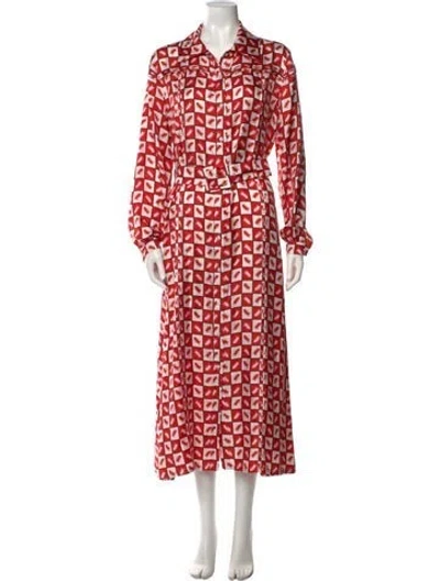 Pre-owned Lisou Silk Long Dress In Red