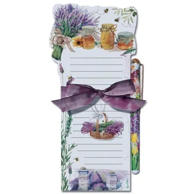 Lissom Design 2 Piece Lavender Bee Farm Diecut Magnetic Notebook Set
