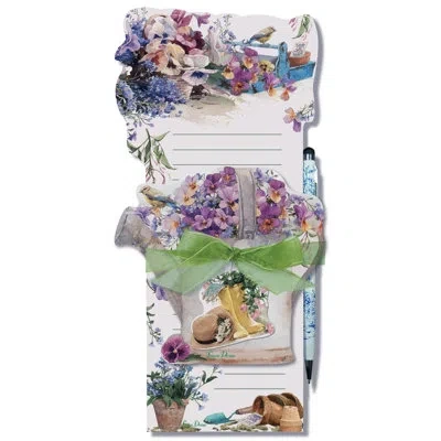 Lissom Design 3 Piece Blossom Of Hope Diecut Magnetic Listpad And Sticky Notepad Set
