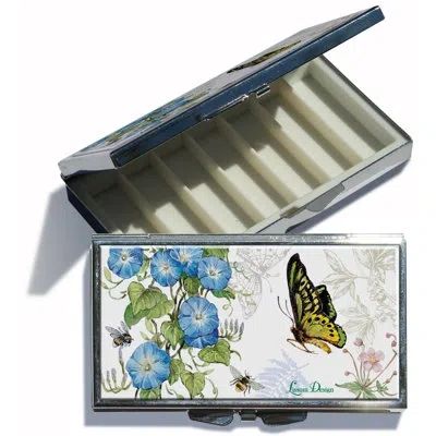 Lissom Design Butterfly Decorative Box In Blue;white;green