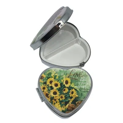 Lissom Design Faith Hope Love Sunflower Decorative Box In Black;green;yellow