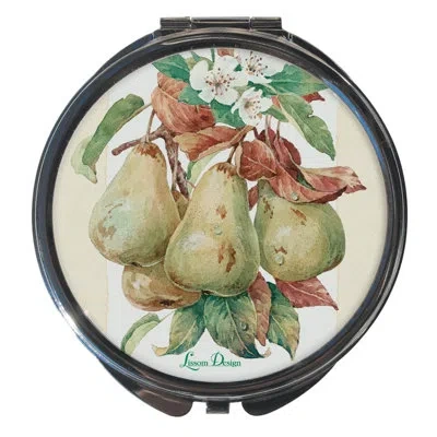 Lissom Design Fresh From The Farm Round Compact Mirror Decorative Box In Brown;white;green