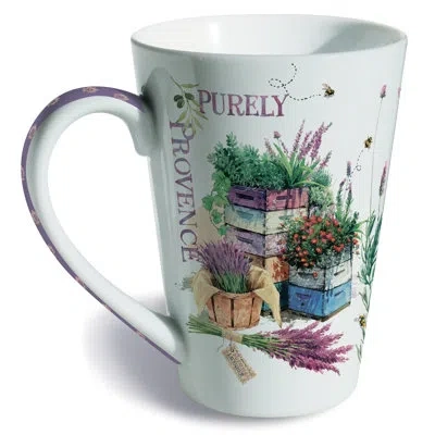 Lissom Design Lavender Bee Farm Porcelain Mug In Blue;white;green