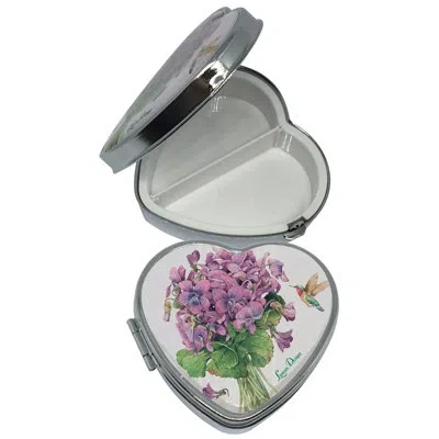 Lissom Design Sweet Violets Decorative Box In White;green;purple