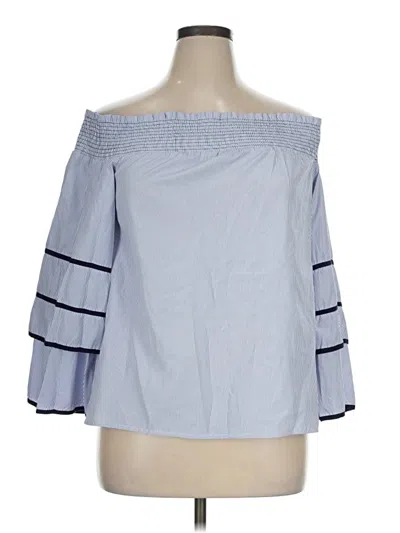 Pre-owned Listicle 3/4 Sleeve Blouse In Blue
