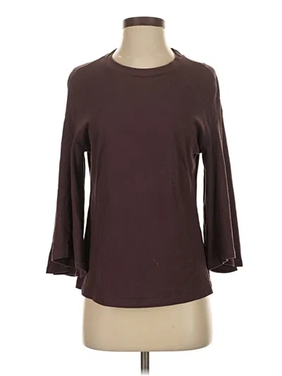 Pre-owned Listicle 3/4 Sleeve T-shirt In Brown