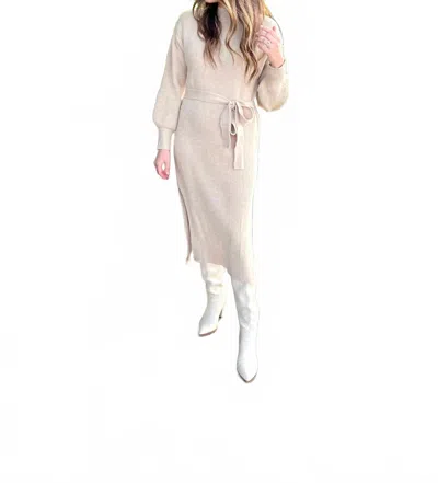 Listicle Autumn Lover Midi Dress In Latte In Neutral