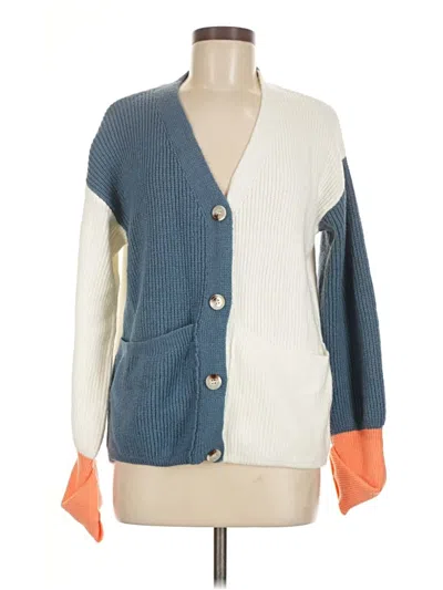 Pre-owned Listicle Cardigan Sweater In Blue