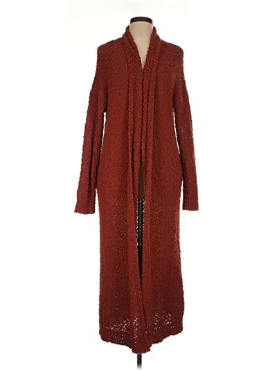 Pre-owned Listicle Cardigan Sweater In Burgundy