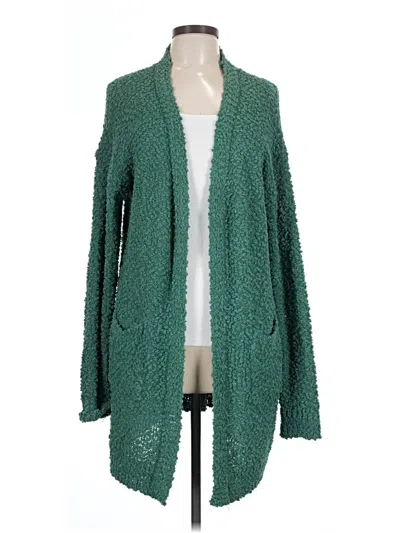 Pre-owned Listicle Cardigan Sweater In Green