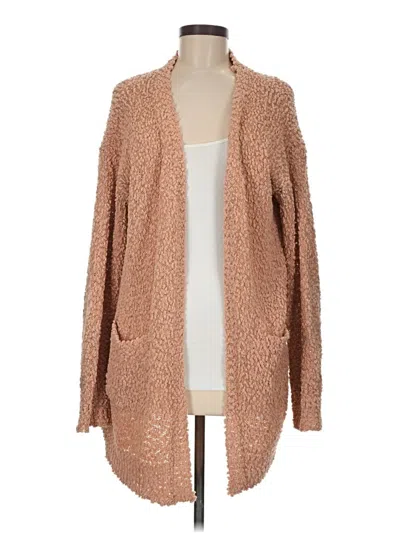 Pre-owned Listicle Cardigan Sweater In Tan