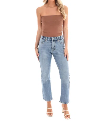 Listicle Carefree Days Knit Bandeau Top In Nutshell In Brown