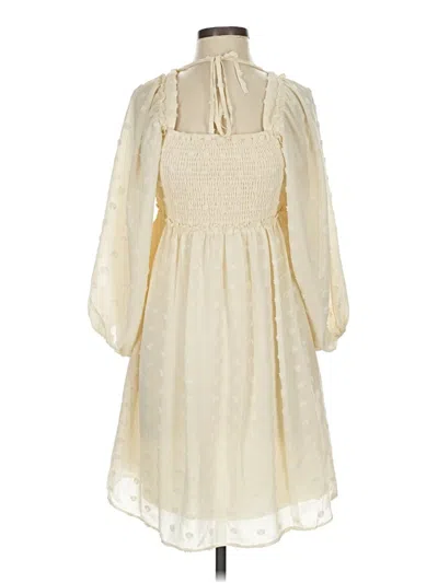 Pre-owned Listicle Casual Dress In White