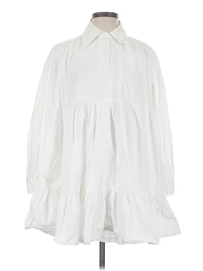 Pre-owned Listicle Casual Dress In White