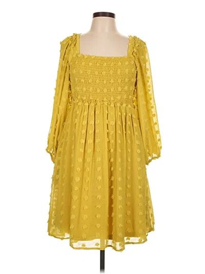 Pre-owned Listicle Casual Dress In Yellow