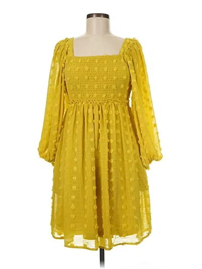 Pre-owned Listicle Casual Dress In Yellow
