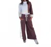 Listicle Colorblock Lounge Set In Hot Cocoa/white In Neutral