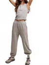 Listicle Crop Top And Jogger Pants Set In Grey In Gray