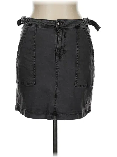 Pre-owned Listicle Denim Skirt In Gray
