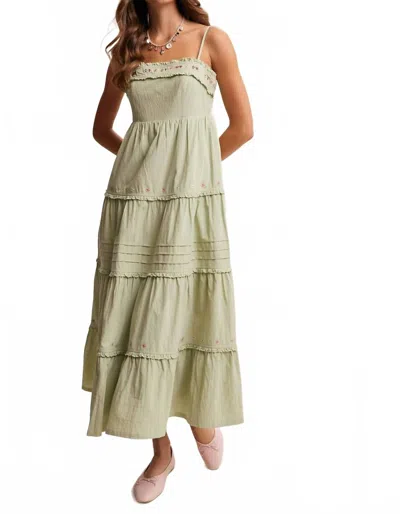 Listicle Desert Meadow Maxi Dress In Light Sage In Green