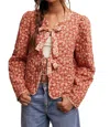 Listicle Ditzy Floral Jacket In Rust In Multi