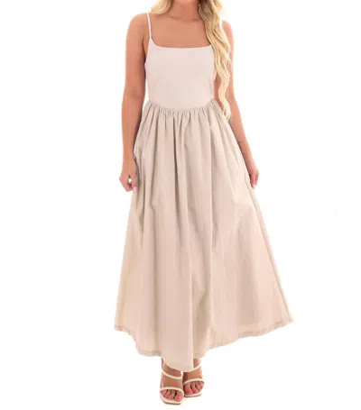 Listicle Explore The City Midi Dress In Stone In Neutral
