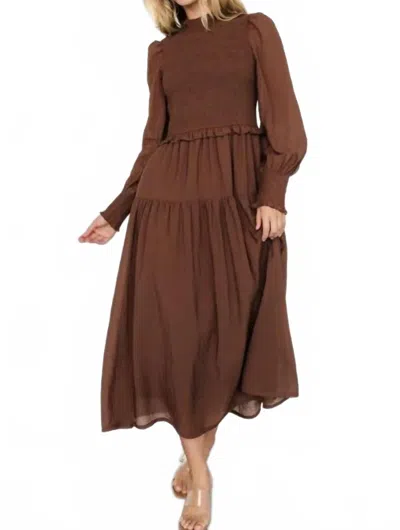 Listicle Katherine Long Sleeves Dress In Mocha In Brown