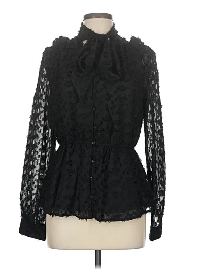 Listicle Long Sleeve Blouse In Black