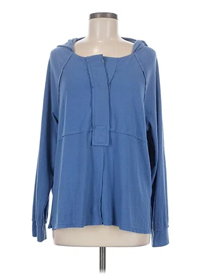 Pre-owned Listicle Long Sleeve Blouse In Blue