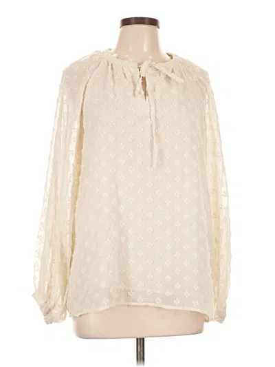 Pre-owned Listicle Long Sleeve Blouse In Ivory