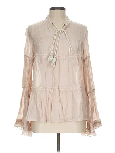 Pre-owned Listicle Long Sleeve Blouse In Ivory