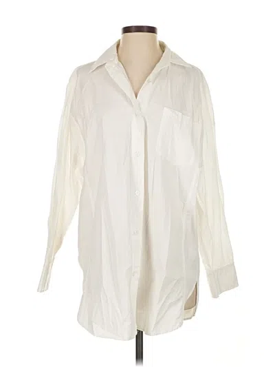Pre-owned Listicle Long Sleeve Blouse In White