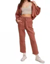 LISTICLE LONG SLEEVE BUTTON DOWN AND LONG PANTS SETS IN MOCHA