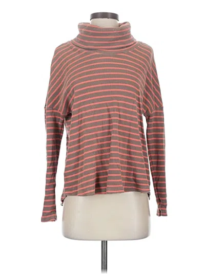 Pre-owned Listicle Long Sleeve Top Brown Turtleneck Tops
