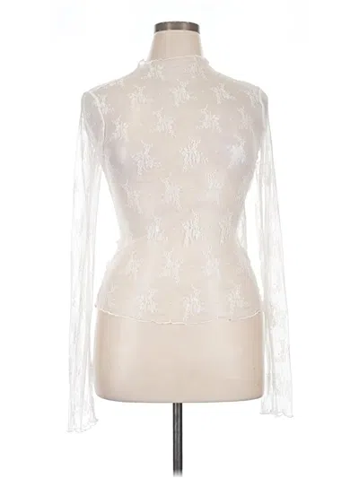 Pre-owned Listicle Long Sleeve Top Ivory Turtleneck Tops