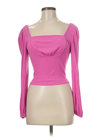 Pre-owned Listicle Long Sleeve Top Pink Sweetheart Neckline Tops