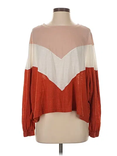 Pre-owned Listicle Long Sleeve T-shirt In Red