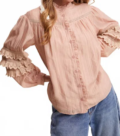 Listicle Lorelai Lace Blouse In Blush In Pink