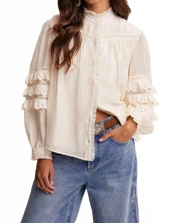 Listicle Lorelai Lace Blouse In Cream In Neutral