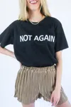 Listicle Not Again Sparkle Tee In Black In Black