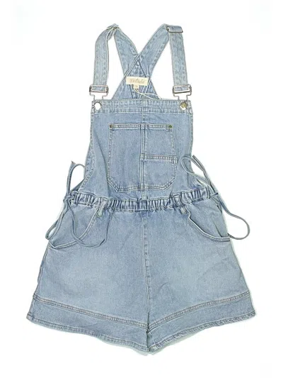 Pre-owned Listicle Overall Shorts In Blue