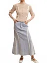 Listicle Pastel Knit Cardigan With Satin Bow Details In Ecru In Multi