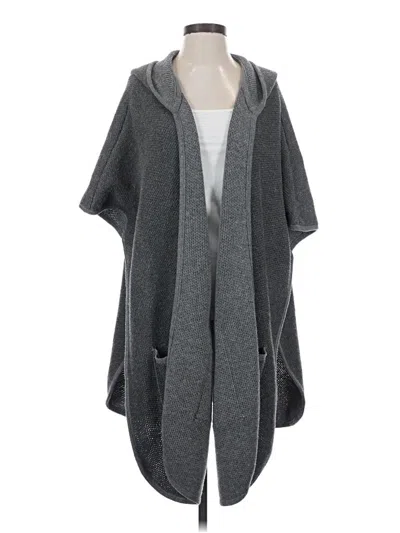 Pre-owned Listicle Poncho In Gray