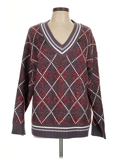 Pre-owned Listicle Pullover Sweater In Burgundy