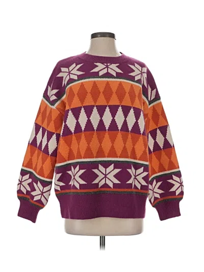 Pre-owned Listicle Pullover Sweater In Purple